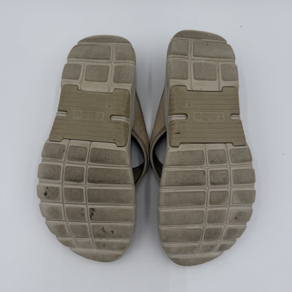 TAOS Flip Flop Gray Leather Flip Flop Thong Sandals Womens Size 8 - Picture 5 of 5